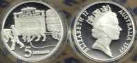 AUSTRALIA $5 WOOL TRANSPORT ANIMAL MASTERPIECES IN SILVER 1997 PROOF READ DESCRIPTION CAREFULLY!! - Sonstige & Ohne Zuordnung