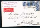 Belgique Lettre 1937 Lettre Expres Affr N°285 + 426 X 4 Rectang WASMES BORINAGE - Andere & Zonder Classificatie