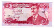 RAR Banknote 5 Dinars IRAQ Saddam Bankfrish UNC Mint - Irak