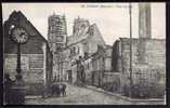 CPA  ANCIENNE- FRANCE- CORBIE (80)- RUE HERSENT EN GROS PLAN APRES LE BOMBARDEMENT- ANIMATION- GROSSE HORLOGE - Corbie