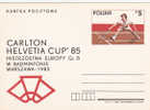 Poland 1982 Tennis Carlton Helvetia Cup Unused Card - Tennis