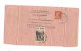 628/17 - Avis De Réception TP Semeuse Et Auberge Des PTT DUNKERQUE 1938 En Ville - Lettres & Documents