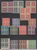 India 1958 MNH Service / Official., Block Of 4, Complete Set Of 15, Asoka,( 1Np / 10np / 25np Marginal Tropical  Cond.,) - Blocks & Sheetlets