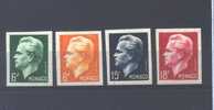 Monaco  365/68*  (MH)   NON DENTELES  (R)  "1951" - Unused Stamps