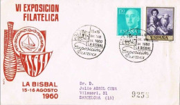 Carta Certificada LA BISBAL (Gerona) 1960. Exposicion Filatelica. Carteria - Briefe U. Dokumente