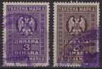 Yugoslavia 1929-1940 Revenue, Tax Stamp - 3, 5 Din - Dienstmarken