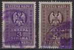 Yugoslavia 1929-1940 Revenue, Tax Stamp - 3, 5 Din - Officials