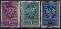 Yugoslavia 1929-1940 Revenue, Tax Stamp - 2, 3, 5 Din - Officials