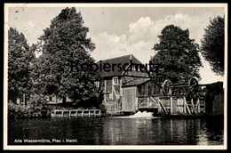 ALTE POSTKARTE PLAU MECKLENBURG WASSERMÜHLE 1931 Mühle Water Mill Moulin Molen Ansichtskarte AK Cpa Postcard - Plau