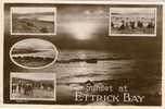 Sunset At ETTRICK BAY - West Side Of BUTE - Multi-View PCd - Real Photo PCd. Argyllshire - SCOTLAND - Argyllshire