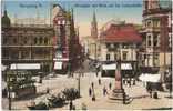 Königsberg Münzplatz Junkerstraße Geschäftshaus C Hübner Oldtimer Tram Color Als Feldpost 18.8.1916 Judaica Kaliningrad - Ostpreussen