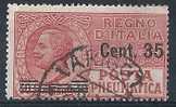 1927 REGNO USATO POSTA PNEUMATICA 35 CENT - RR8503 - Rohrpost