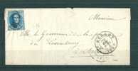 Belgique: Lettre De St Hubert Vers Arlon (1859)  Oblit Arlon Au Verso - 1858-1862 Medallions (9/12)