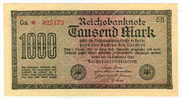 RAR Fehldruck Error 1000 DM 1922 - RCICHSBANKNOTC  Ros F75 ! - 100 Mark