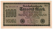 RAR Fehldruck Error 1000 DM 1922 - RCICHSBANKNOTE  Ros F75 ! - 100 Mark