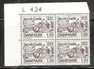 DENMARK BLOCK OF 4**  FROM YEAR 1979   L 434 - Unused Stamps