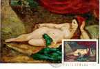 Romania Maxicard Carte Maximum MC Painting Of Nude By Eugene Delacroix "Odalisque" 1971 - Desnudos