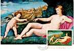 Romania Maxicard Carte Maximum MC Painting Of Nude By Palma Il Vecchio "Venus And Copidon" 1971 - Nudes
