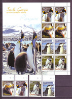 South Georgia 2010 MiNr. 511 - 514  Süd-Georgien Pinguins Birds 4v+Zd-Kleinbogen MNH** 28.50 € - Penguins