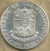 PHILIPPINES 1 PESO  EMBLEM FRONT BATAAN DAY 25 YEARS  BACK 1967 AUNC AG SILVER KM? READ DESCRIPTION !! - Philippinen