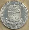 PHILIPPINES 1 PESO  EMBLEM FRONT BATAAN DAY 25 YEARS  BACK 1967 AUNC AG SILVER KM? READ DESCRIPTION !! - Filippijnen