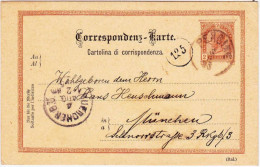 AUTRICHE - 1895 - CARTE POSTALE ENTIER De PERGINE Pour MÜNCHEN (ALLEMAGNE) - Lombardo-Vénétie