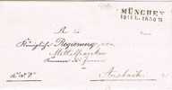 Envuelta Pre Filatelia MUNCHEN (Alemania) 1856 - Prefilatelia