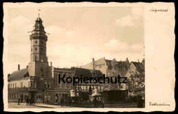 ALTE POSTKARTE SALZWEDEL RATHAUSTURM 1935 HOTEL SCHWARZER ADLER COMMERZ- & PRIVATBANK Litfasssäule Rathaus Turm Denkmal - Salzwedel