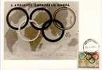 GREECE, Photographic  FD MAXICARD / MAXIMUM / MC OLYMPIC-"Olympic Rings, World Map" 1968 - Summer 1968: Mexico City
