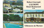 17989 VILLENEUVE DE MARSAN Hôtel De L' Europe - Robert Garrapit. Format Carte Postale, Masi Sans Doute Carte De Pub - Villeneuve De Marsan