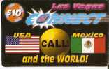 TARJETA DE ESTADOS UNIDOS DE LAS VEGAS CONNECT  $10 BANDERAS MEXICO Y USA - Andere & Zonder Classificatie