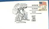 ETATS UNIS  Champignons, Champignon. Mushroom, Setas. OBLITERATION Temporaire10 Octobre 1987 BERWYN - Pilze