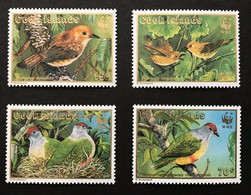 Cook Islands 1989 MiNr. 1278 - 1285 Birds  Rarotonga Monarch , Lilac-crowned Fruit Dove WWF  4v MNH** 15,00 € - Palomas, Tórtolas