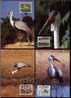 WWF W.W.F. 1987 Malawi Wattled Crane Bird MC / Maxi Maximum Cards X4 Fauna - Maximum Cards