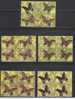 Se-tenent + 4 Diff., Total 5 Blocks Of 4 Used, Endemic Butterflies, Insects, India 2008, - Gebraucht