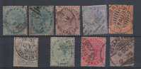 Lndia - 1882 / 1902/  Queen Victoria Used, 9 Diff., - 1858-79 Compagnie Des Indes & Gouvernement De La Reine