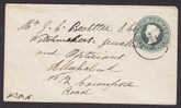 British India Postal Stationery ½ A Queen Victoria Cover 1887 To Watchmakers, Jewellers & Opticians Allahbad - 1882-1901 Impero