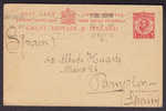 Postal Stationery Ganzsache Entier ST. JOHN's WOOD TMS Cds. Card 1913, 1 P King George V. To Pomplona Spain (2 Scans) - Entiers Postaux