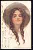 HARRISON FISHER Signed   "A PRAIRIE BELLE"    Old Postcard 1914. - Fisher, Harrison