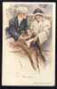 HARRISON FISHER Signed   "THE PROPOSAL"    Old Postcard 1912. - Fisher, Harrison