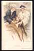 HARRISON FISHER Signed   "THE PROPOSAL"    Old Postcard 1913. - Fisher, Harrison