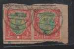 1927  India Used In Burma, King George V Rs 10 X 2 On Piece Parcel Cancell. 1926 - 1933 - 1911-35 Koning George V