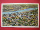 Aerial View Monroe & West Monroe La.  Linen   ---===ref 188 - Other & Unclassified