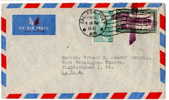 Letter From Calcutta (10/11/1961) To Philadephia (USA) - Calcutta Foreign Post-Air Mail- Manual Purple Cancellation - Lettres & Documents