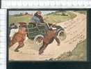 Jolie Carte Illustrateur Homme Automobile En Panne Auto Voiture - Ante 1900