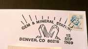 ETATS UNIS : OBLITERATION Temporaire MINERAUX Denver 15 Septembre 1989 - Minerals