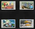 POLAND 1980 STAMP DAY - POSTAL PROGRESS SET OF 4 NHM Postman Cars Planes Sorting Office - Unused Stamps