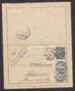 France Uprated Postal Stationery Ganzsache Entier Semeuse Carte-Lettre TAXE Reduite PARIS 1906 To Fredericia Danemark - Cartoline-lettere