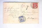 566/17 - Carte Fantaisie  TP Cérès 25 C JEMEPPE S/ MEUSE 1933 Vers MONTEGNEE - Taxée Timbre-Taxe 50 C - 1932 Ceres And Mercurius
