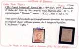 TIENTSIN TIENSTIN 1917 - 1918 SOPRASTAMPATO D'ITALIA ITALY OVERPRINTED CENT 20 C MNH CERTIFICATO - Tientsin